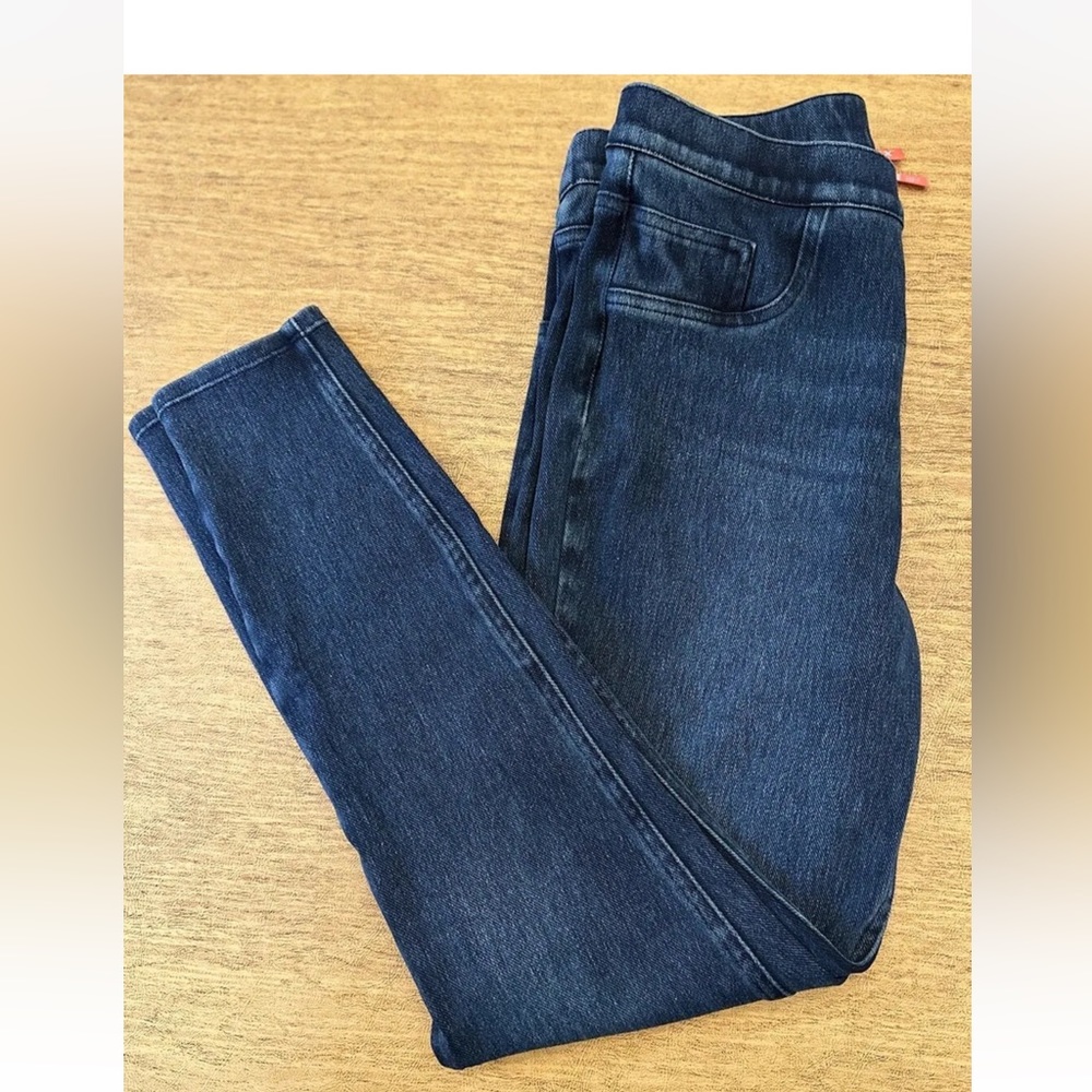 Spanx Jean-ish Ankle Jeggings Womens Size Medium‎ Blue Denim Skinny Leggings